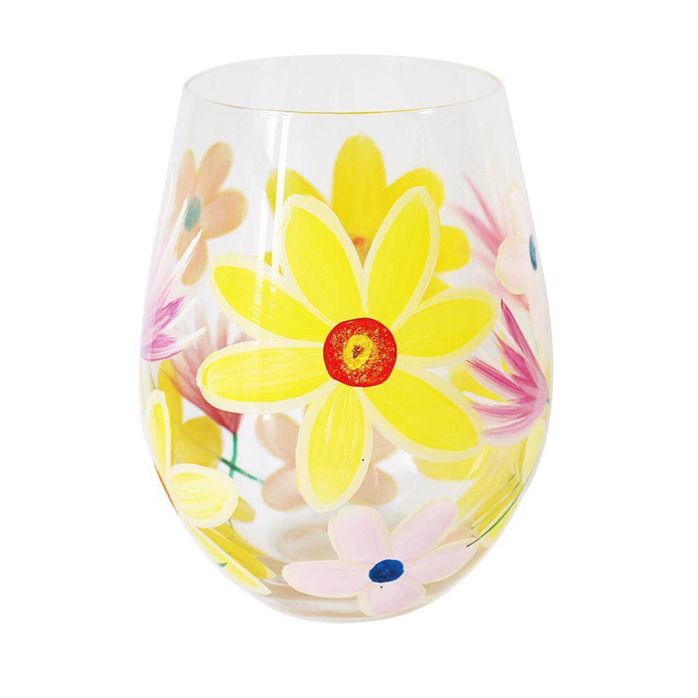 Lynsey Johnstone Hand Painted Daffodils Stemless Glass-5010792729114-Bargainia.com
