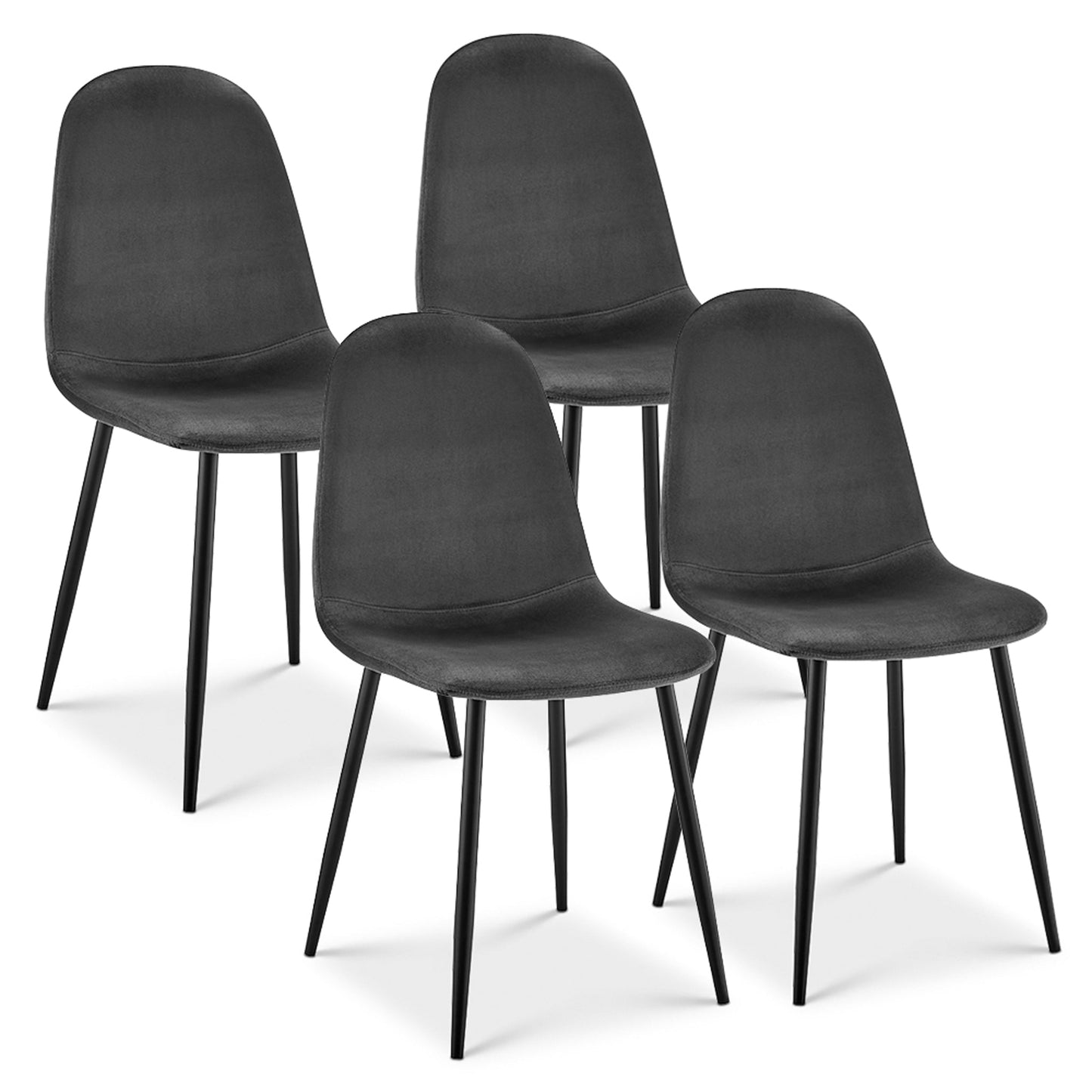 Ron Velvet Dining Chair - Grey