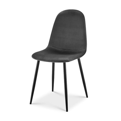 Ron Velvet Dining Chair - Grey