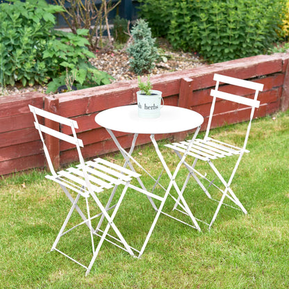 Manarola 3 Piece Garden Foldable Metal Bistro Set