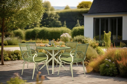 Nissi Outdoor 5-Piece Rattan Dining Set - Grey or Green