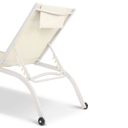 Bali Metal Sun Lounger Cream Set of 2