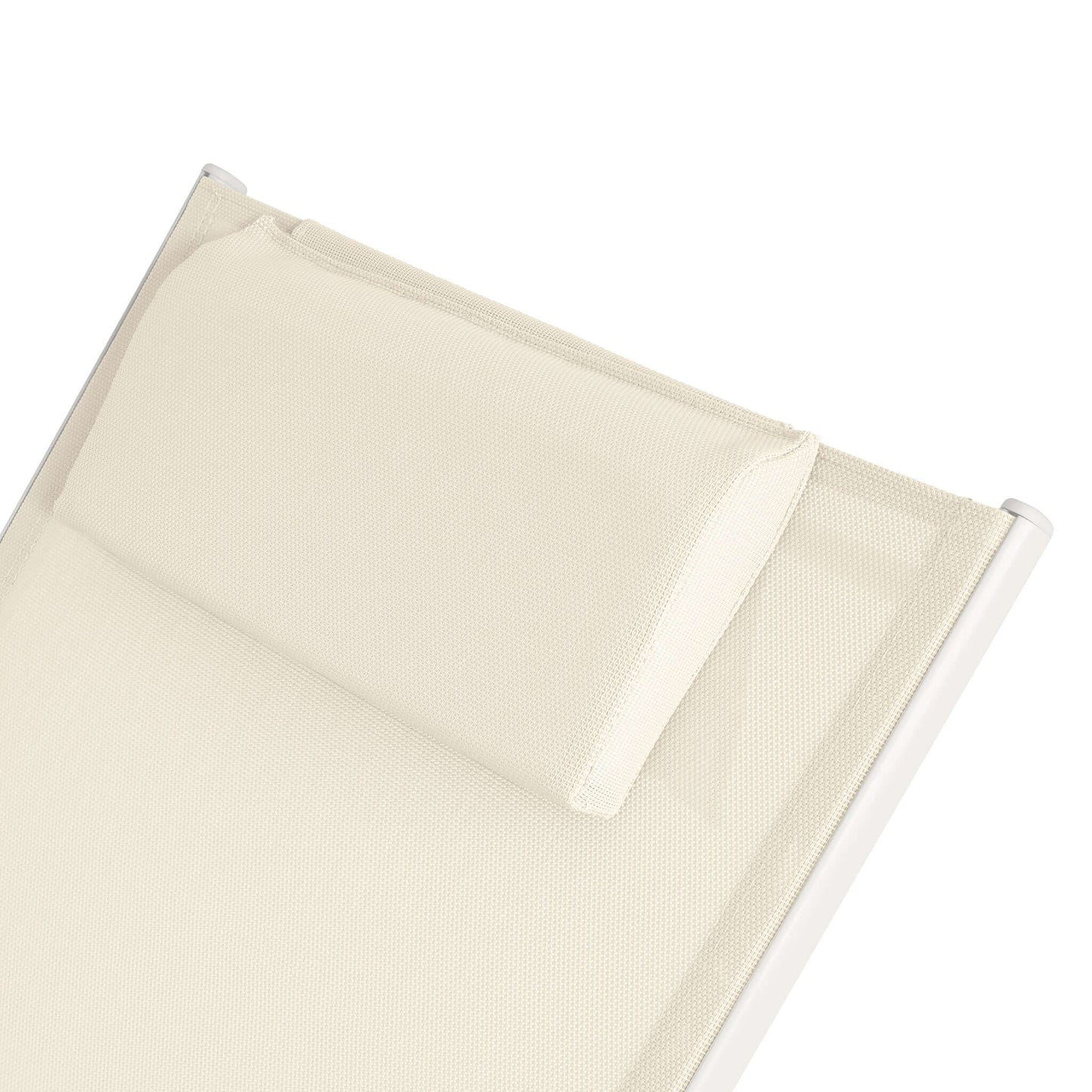 Bali Metal Sun Lounger Cream Set of 2