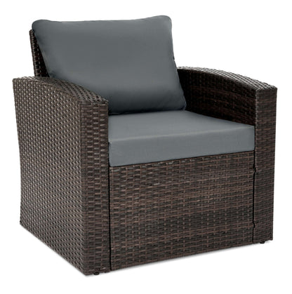 Mona 4-Piece Outdoor Rattan Lounge Set With Rain Cover