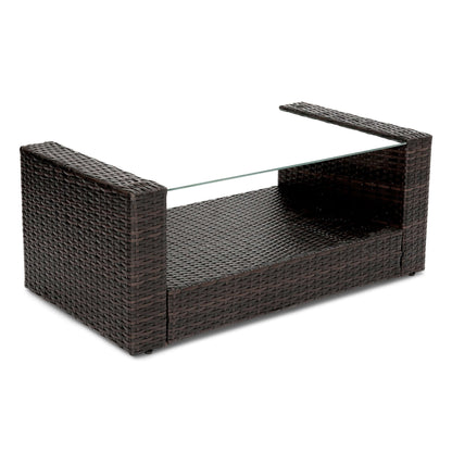Mona 4-Piece Outdoor Rattan Lounge Set With Rain Cover