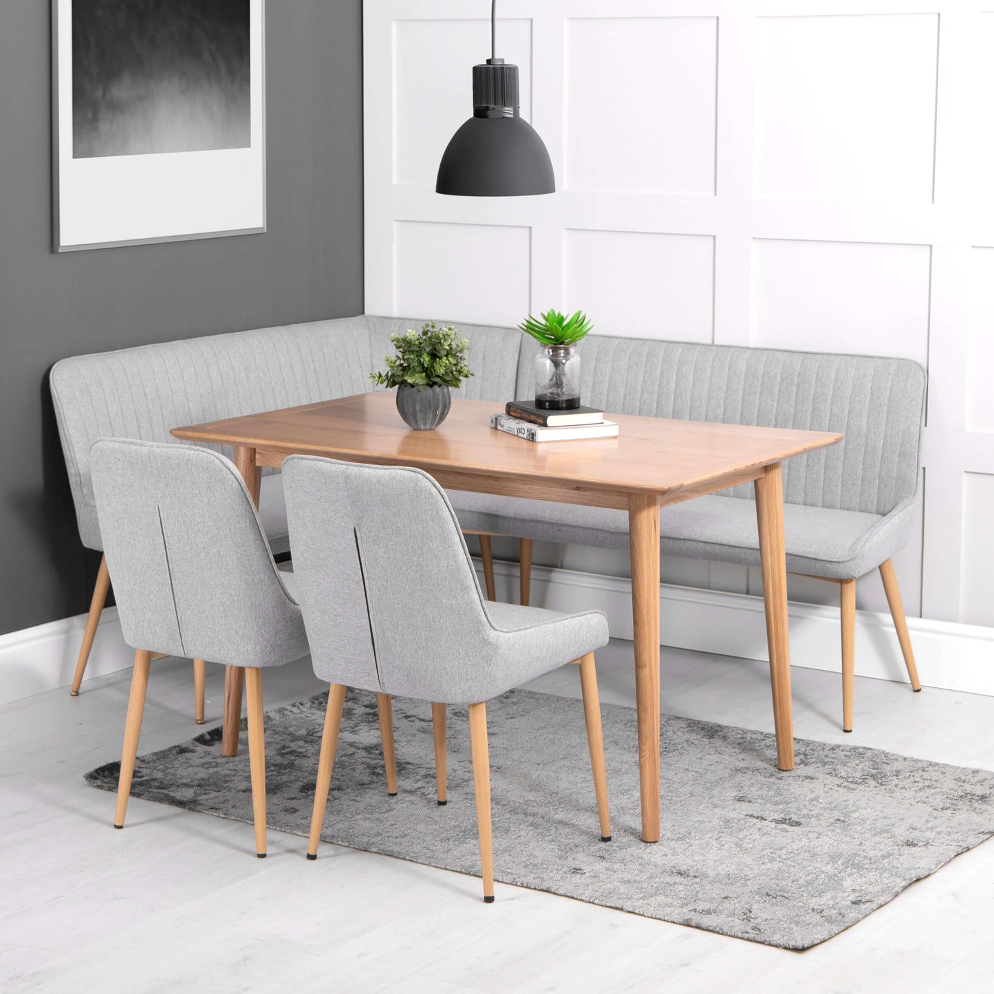 Light Grey Fabric Dining Chair - Set of 2