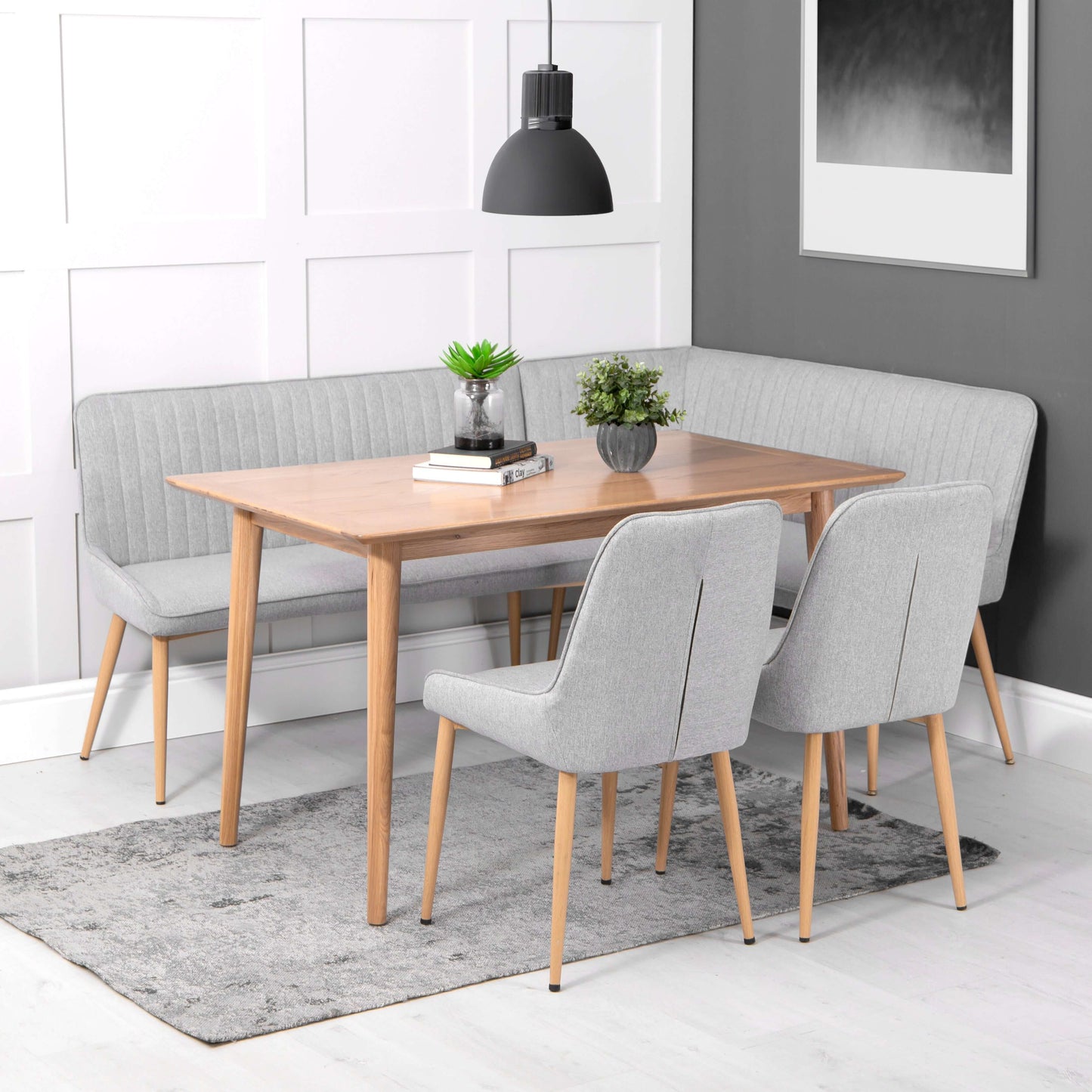 Light Grey Fabric Dining Chair - Set of 2