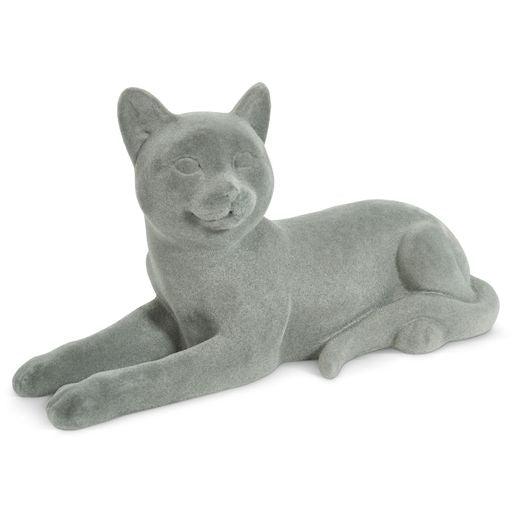 Cat Figurine - Grey Velvet - Lying-5010792476582-Bargainia.com