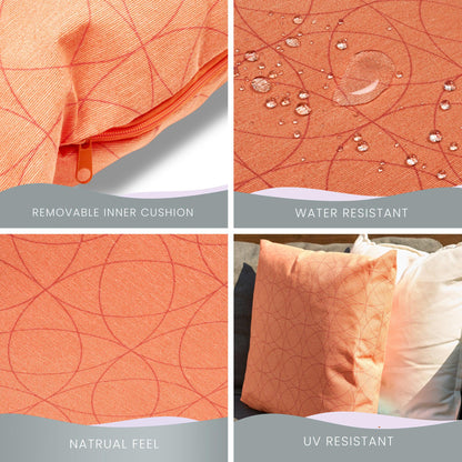 Coral Geometric Outdoor Garden Cushion - 42 x 42cm-8713229053635-Bargainia.com