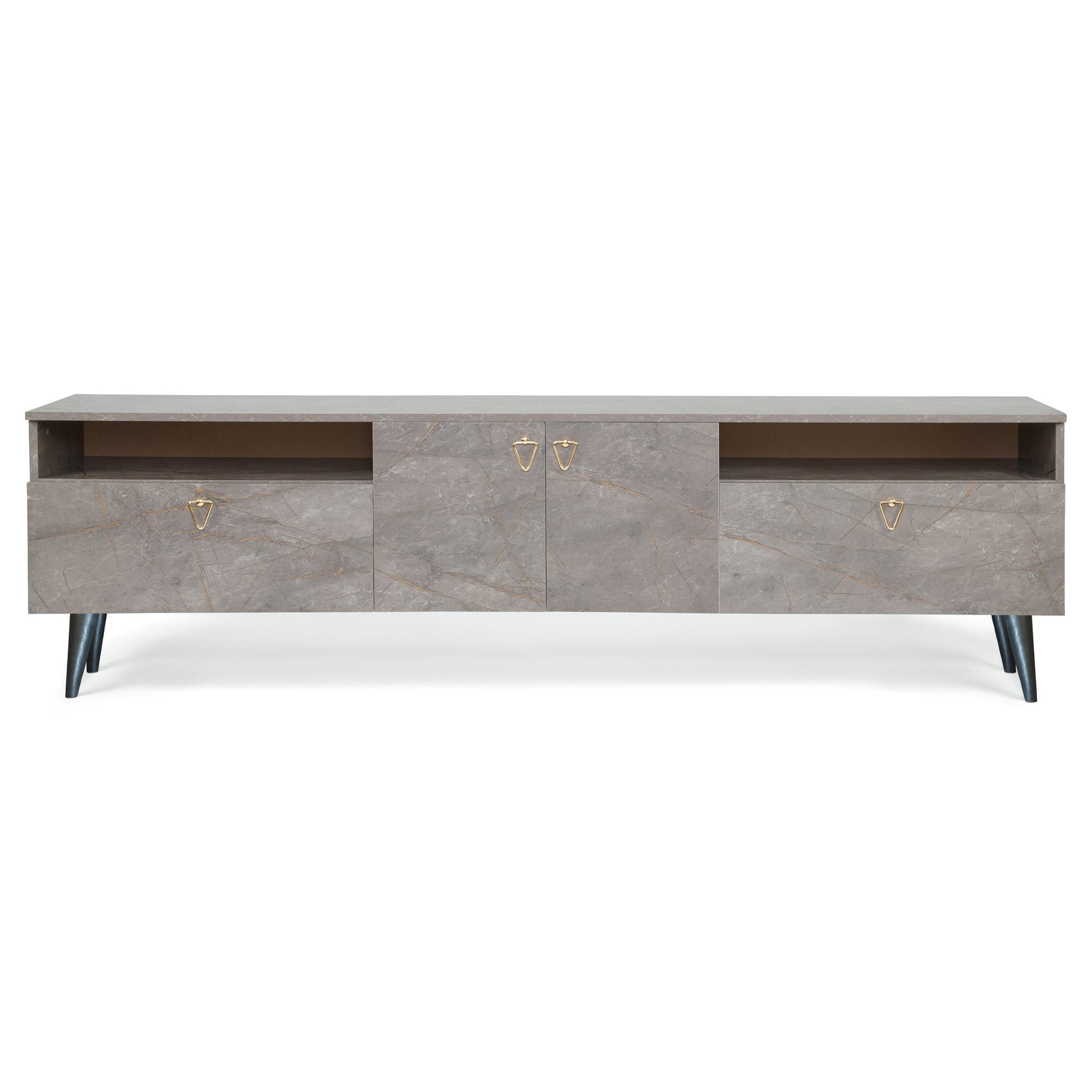 Pamukkale TV Unit - Grey Marble Effect-5056536101570-Bargainia.com