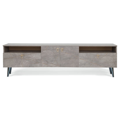 Pamukkale TV Unit - Grey Marble Effect-5056536101570-Bargainia.com