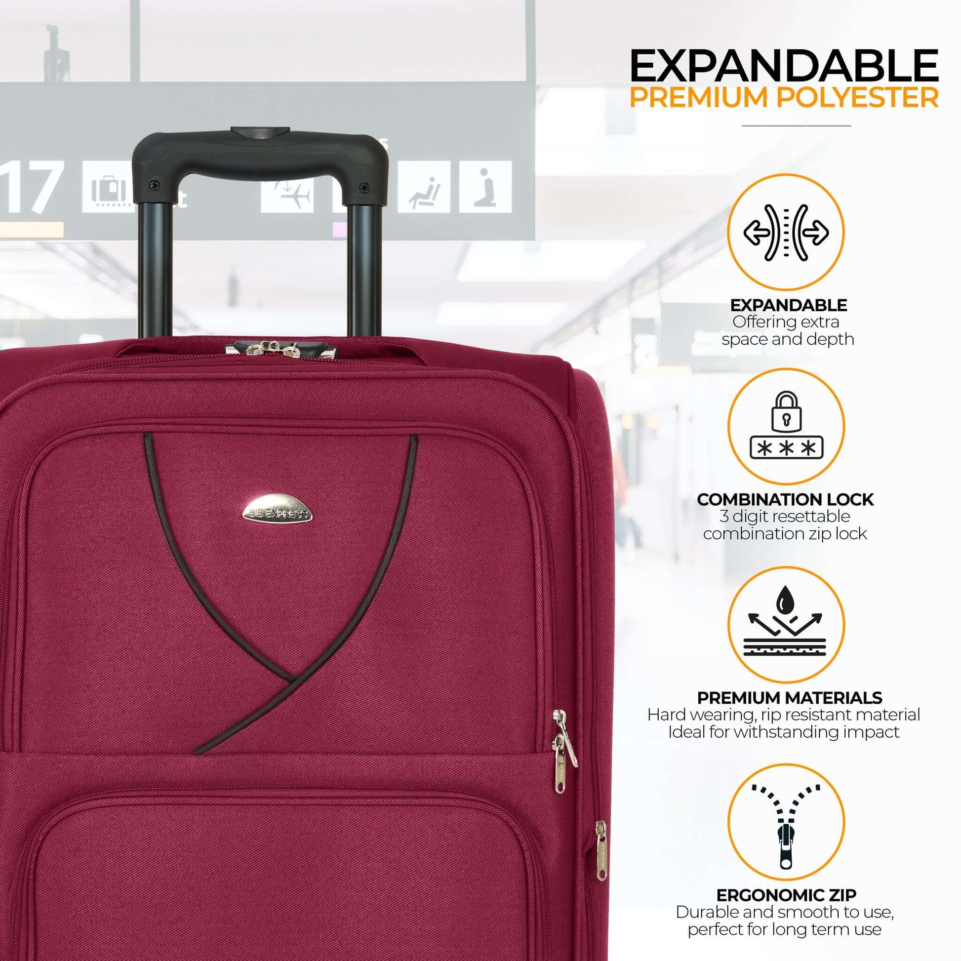 Suitcase Luggage Set On Wheels - 4 Pieces, Assorted Colours-Bargainia.com