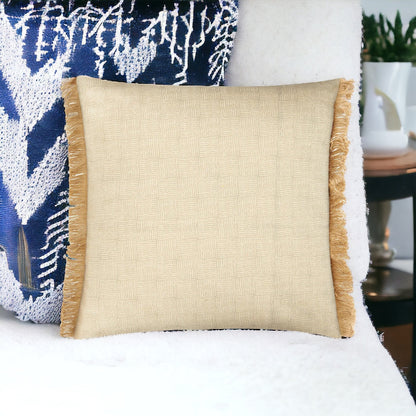 Fero Pebble Fringed Filled Decorative Throw Scatter Cushion - 45 x 45cm-Bargainia.com