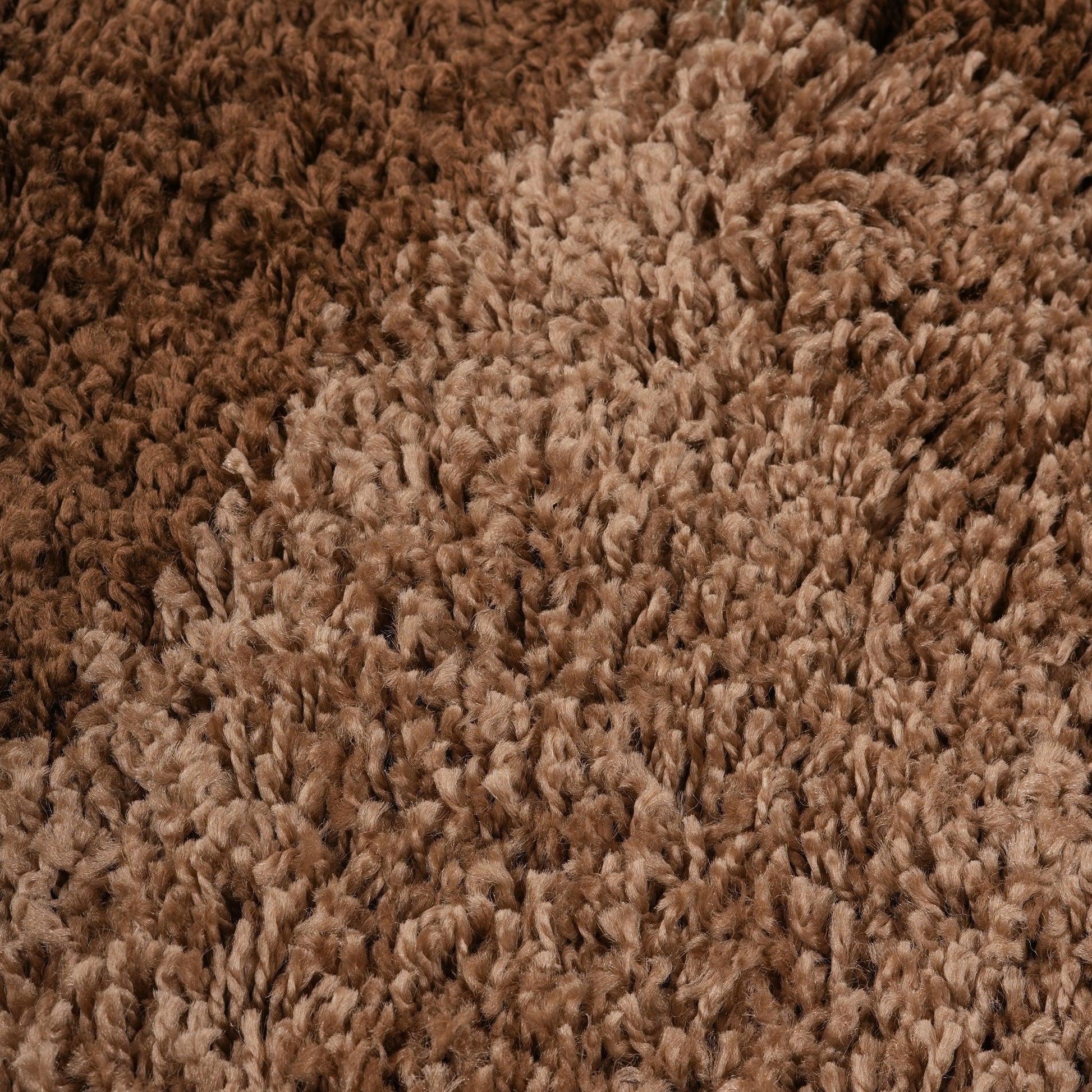 Cream & Brown Checked Shaggy Rug - California-Bargainia.com