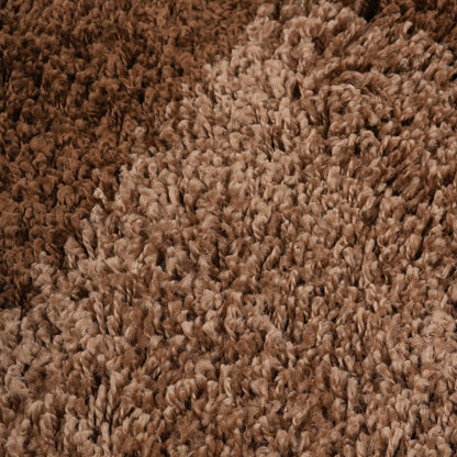 Cream & Brown Checked Shaggy Rug - California-Bargainia.com