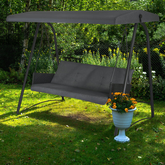 Hollywood Outdoor Canopy Swing Bench - Anthracite - 7'x6'-4057984010897-Bargainia.com