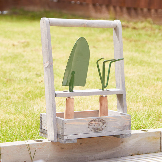 Wooden Garden Tool Holder With Trowel & Fork - Bargainia-8714982134104-Bargainia.com