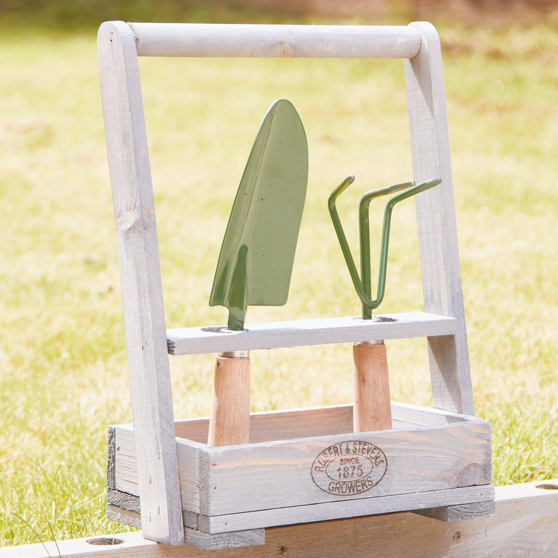 Wooden Garden Tool Holder With Trowel & Fork - Bargainia-8714982134104-Bargainia.com