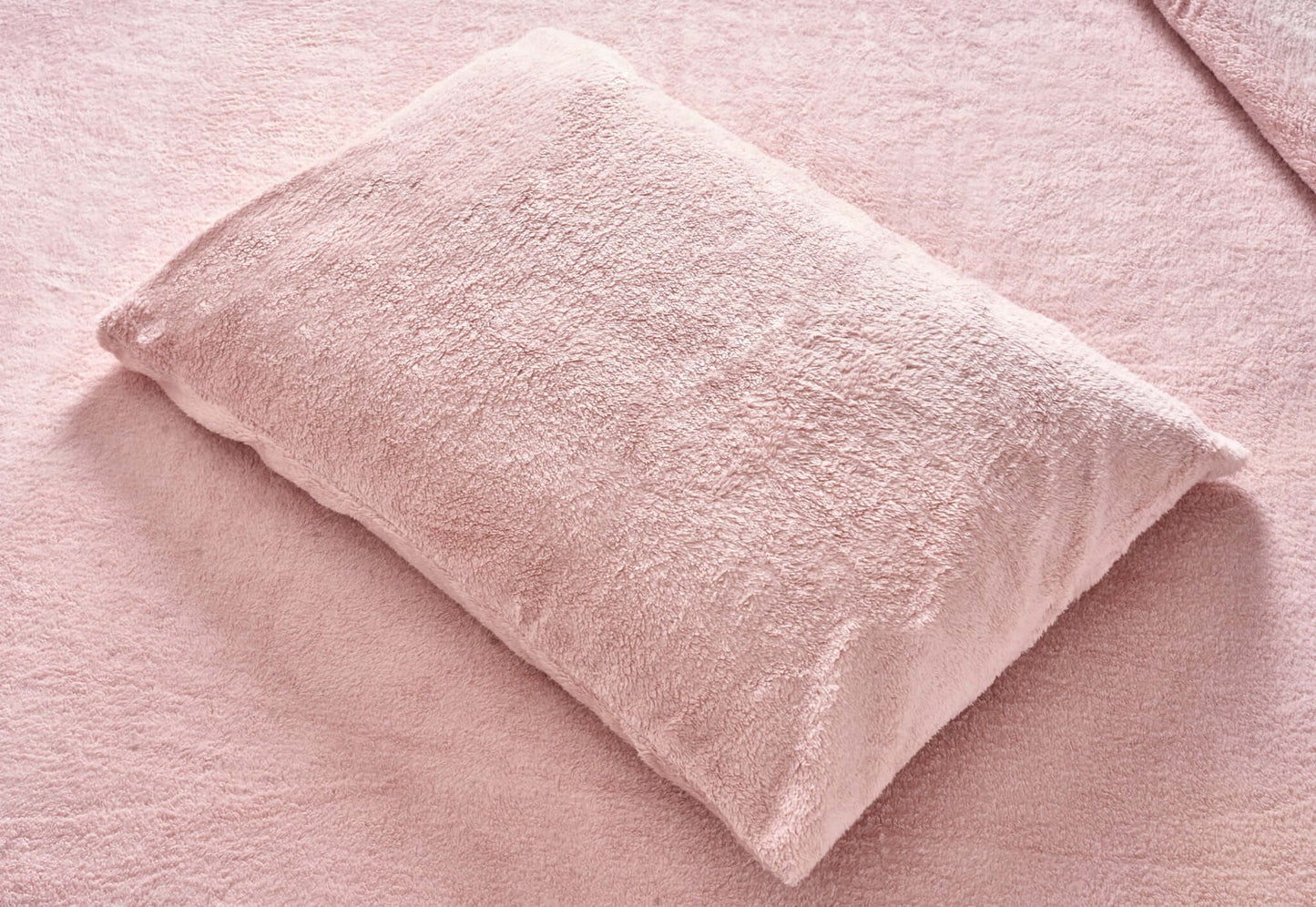 Hibernate Collection Super Soft Teddy Fleece Duvet & Two Pillow Covers Set - Rose Pink-Bargainia.com