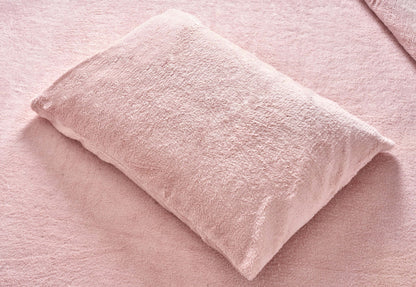Hibernate Collection Super Soft Teddy Fleece Duvet & Two Pillow Covers Set - Rose Pink-Bargainia.com
