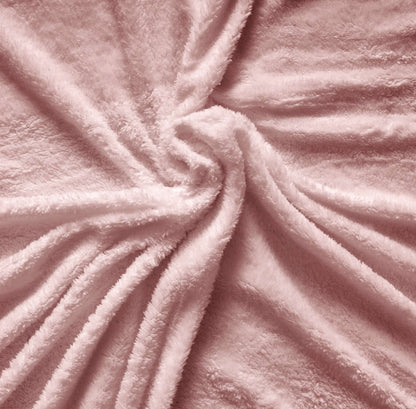 Hibernate Collection Super Soft Teddy Fleece Duvet & Two Pillow Covers Set - Rose Pink-Bargainia.com