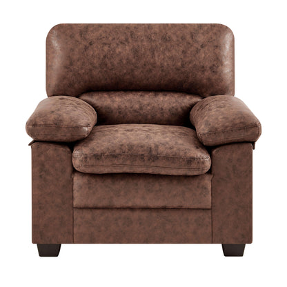 Oxford Bonded Faux Leather Sofa Suite Light Brown-Bargainia.com