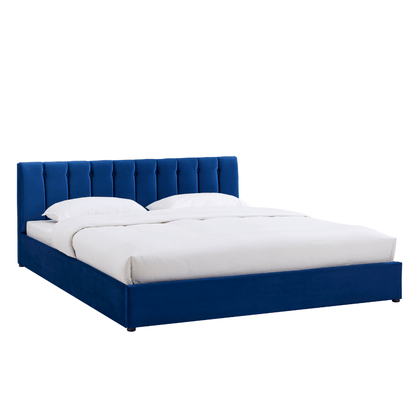 Blue Velvet Plush Ottoman Storage Bed Frame - Double - Bargainia.com - 5056536100108 - MLM - 170955 - D - DBL