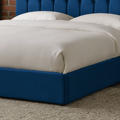 Blue Velvet Plush Ottoman Storage Bed Frame - Double - Bargainia.com - 5056536100108 - MLM - 170955 - D - DBL