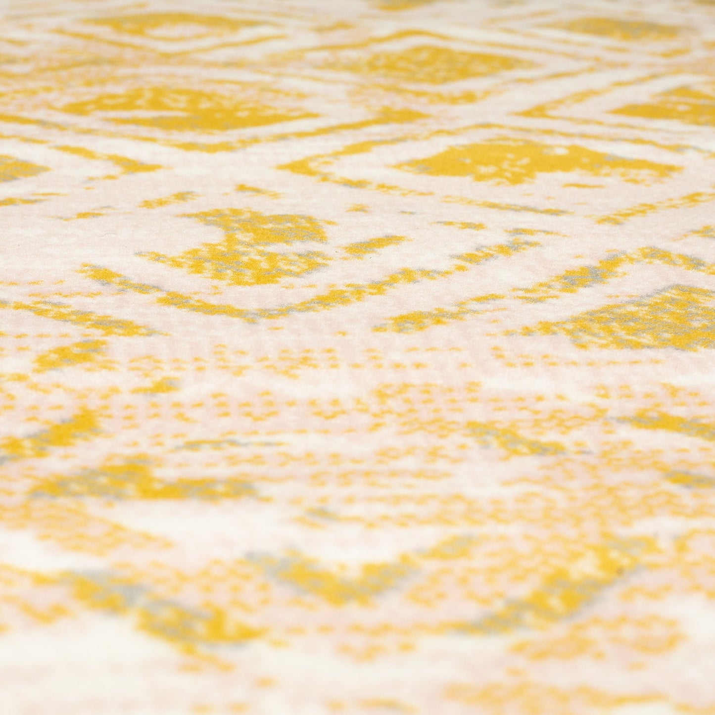 Mustard Contemporary Faded Rhombus Design Rug - Texas - Bargainia.com