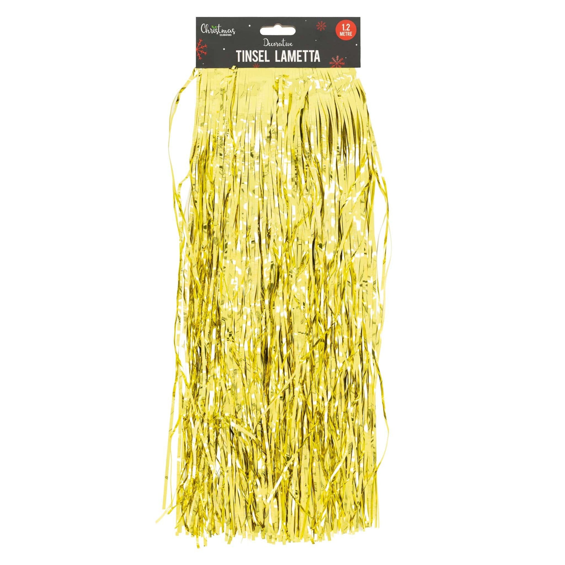 Christmas Tinsel Lametta - Red or Gold - 1.2m x 48cm-Bargainia.com