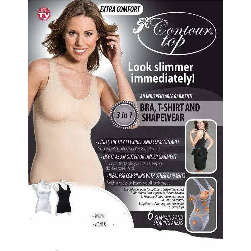 Contour Slimming Top White - Size S-644812021923-Bargainia.com