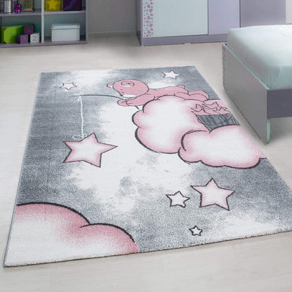 Pink Baby Bear Stars Rug | Kids | Rugmasters-Bargainia.com