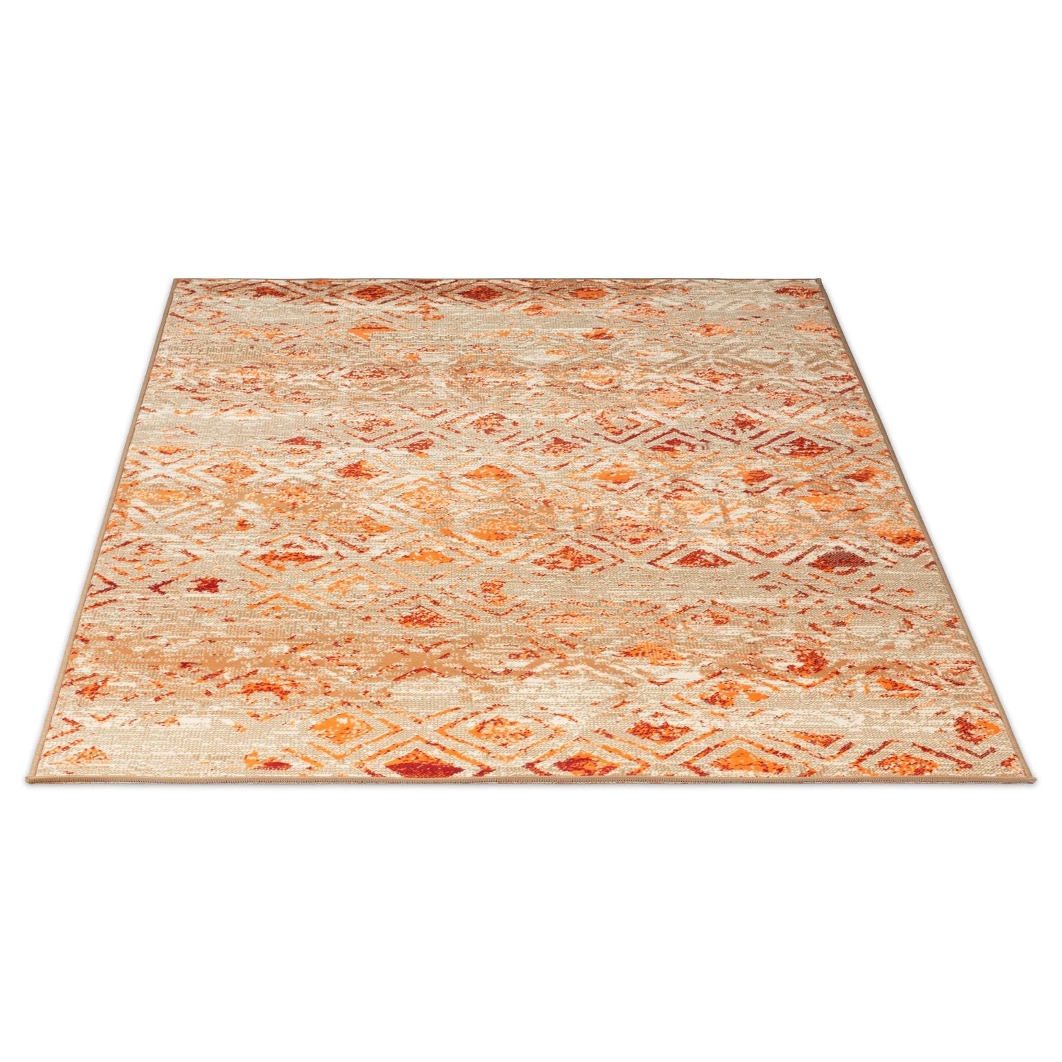 Brown Contemporary Faded Rhombus Design Rug  - Texas - Bargainia.com