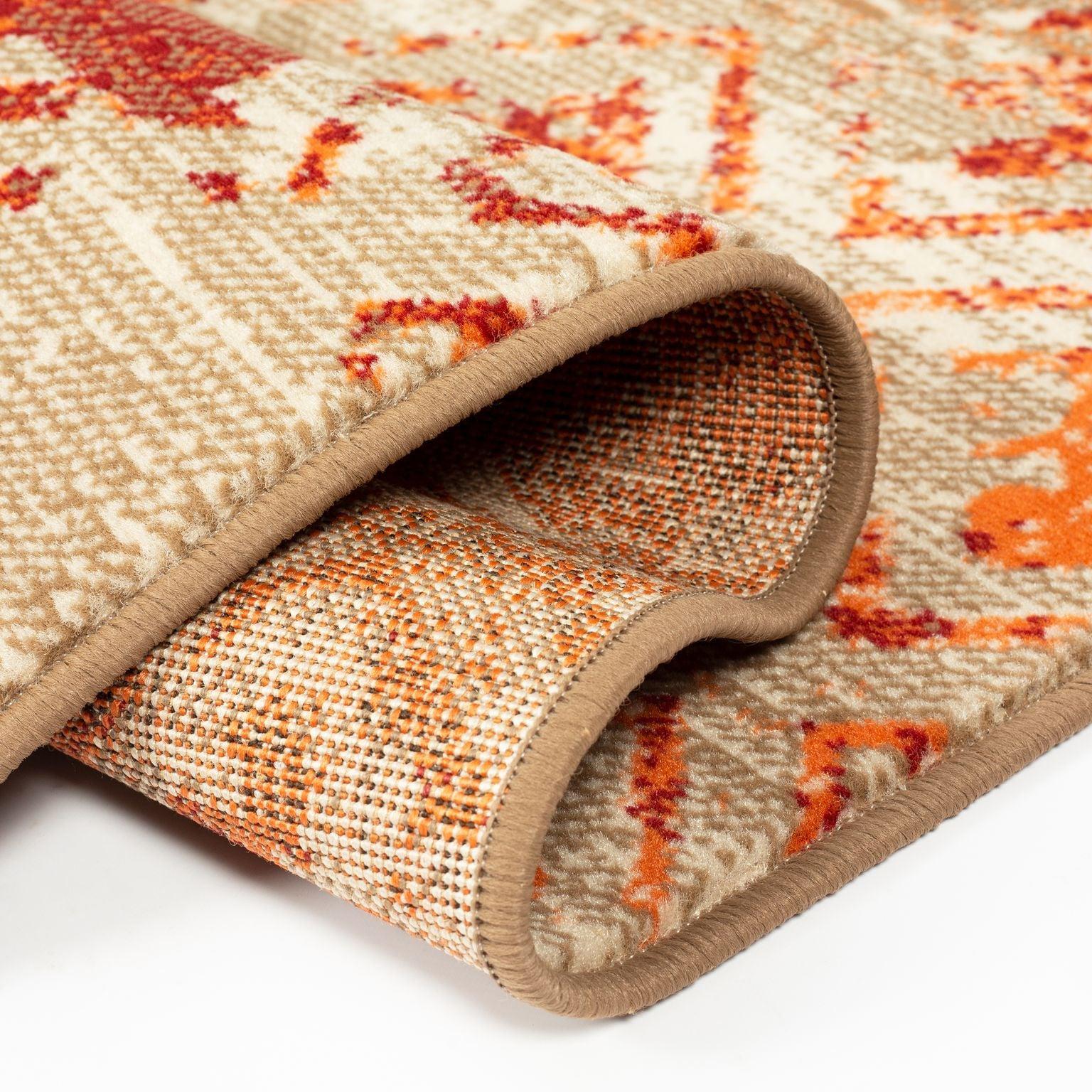Brown Contemporary Faded Rhombus Design Rug  - Texas - Bargainia.com