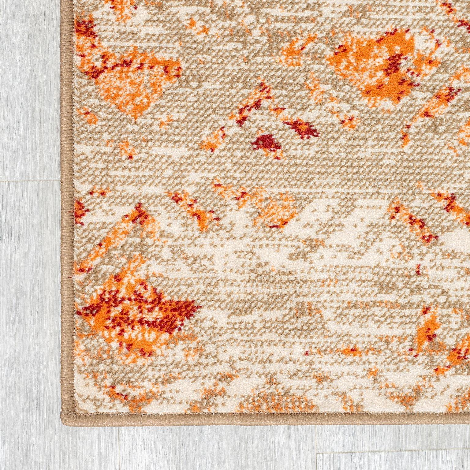 Brown Contemporary Faded Rhombus Design Rug  - Texas - Bargainia.com