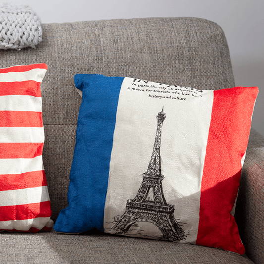Eiffel Tower Canvas Cushion - 45cm-5.05615E+12-Bargainia.com