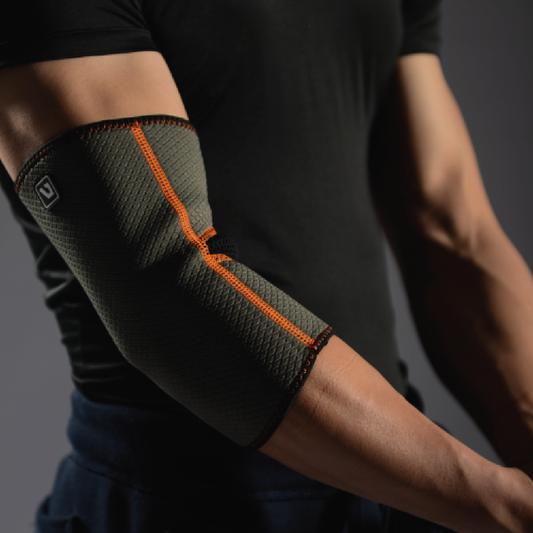Grey Elbow Compression Support Sleeve Brace | Liveup Sports-6951376182149-Bargainia.com