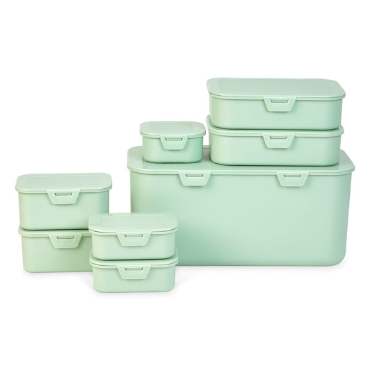 Food Storage Boxes - Green - Set of 8 4055334575300C only5pounds-com