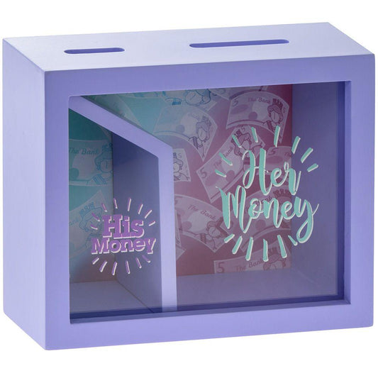 His & Her Savings Money Box - 20 x 16 x 6.5cm 5010792427607 only5pounds-com