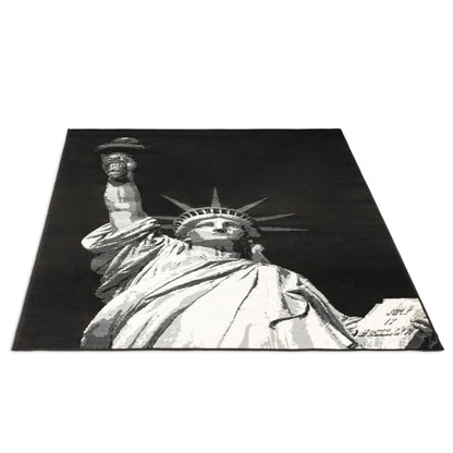 Black Funky Statue of Liberty Print Rug - Texas - Bargainia.com