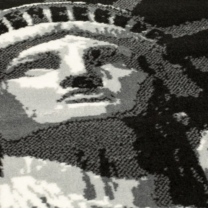 Black Funky Statue of Liberty Print Rug - Texas - Bargainia.com