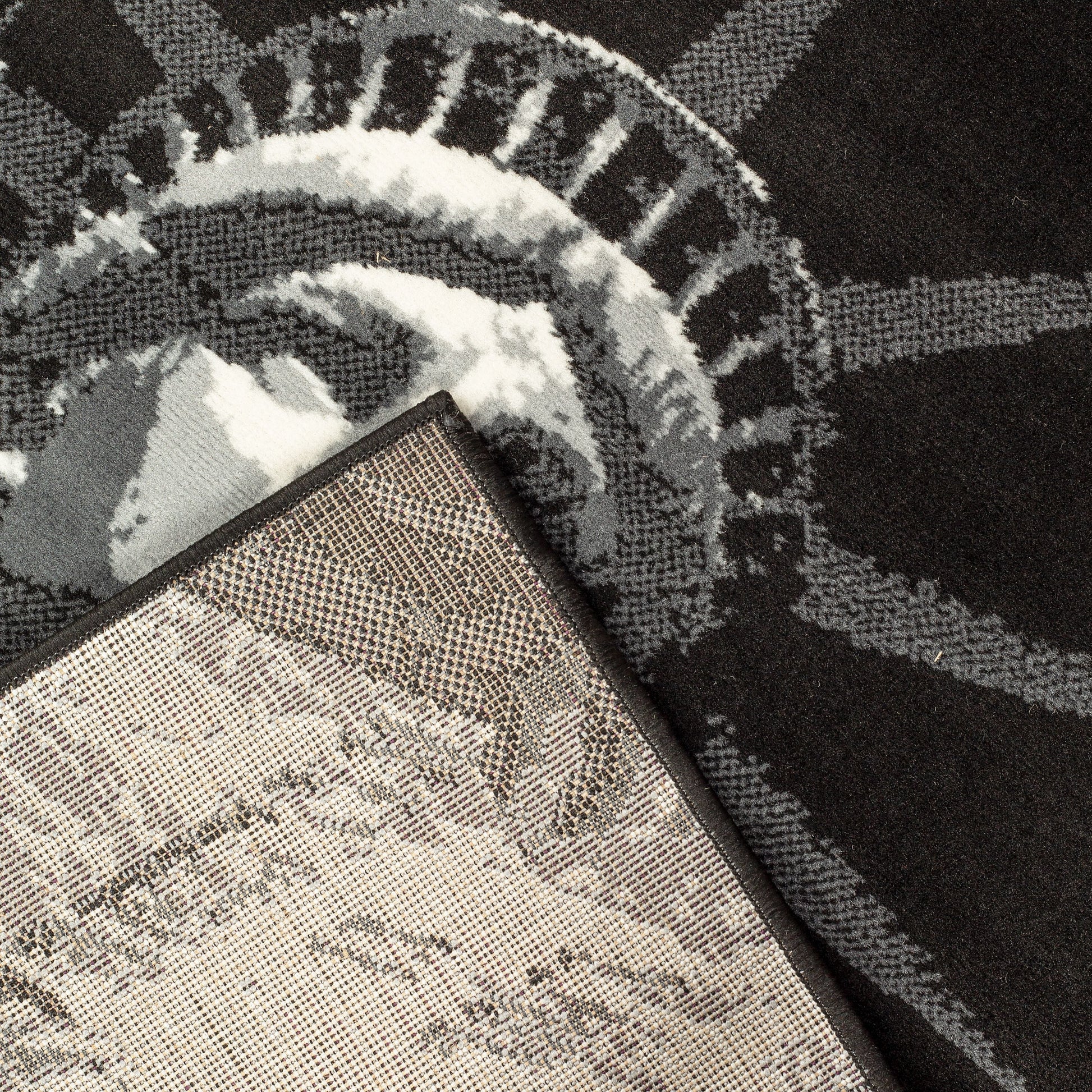 Black Funky Statue of Liberty Print Rug - Texas - Bargainia.com