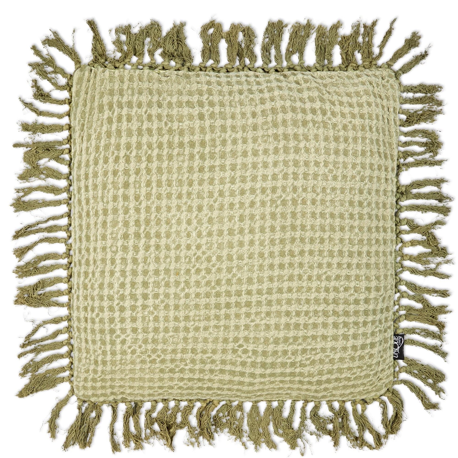Mayfly Green Tassel Cushion - 45 x 45cm-8714503325028-Bargainia.com