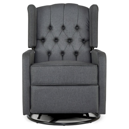 Grey Fabric Recliner Armchair Front On