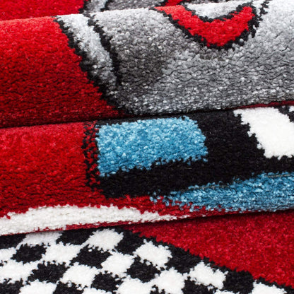 Red Racing Car Rug | Kids Bedroom Rug | bargainia.com-Bargainia.com