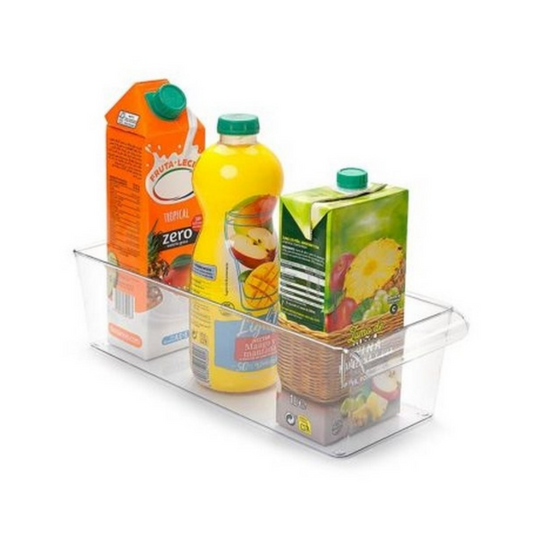 Clear Fridge Organiser Storage Box - 10 x 37 x 14.5cm-8414926468431-Bargainia.com