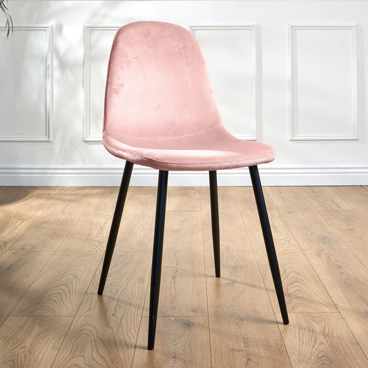 Ron Dining Chair - Velvet Pink Clearance