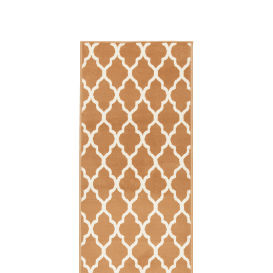 Stair Runner Hard Wearing Kitchen Mat - Texas Beige Trellis Stair Runner Rug Masters