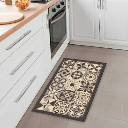 Stair Runner Non-Slip Kitchen Mat - Grey Tiles Rug Masters
