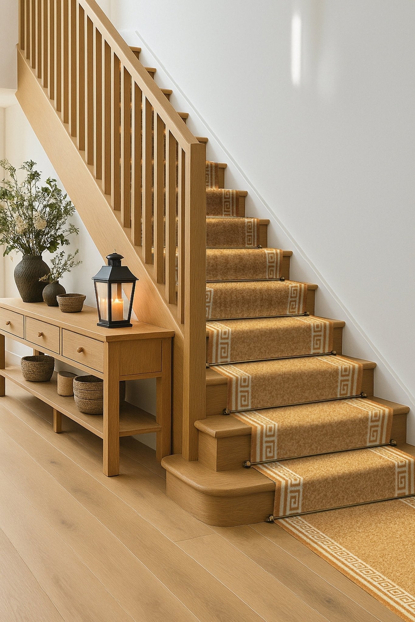 Stair Runner Non-Slip Kitchen Mat - Luna Beige Stair Runner Rug Masters
